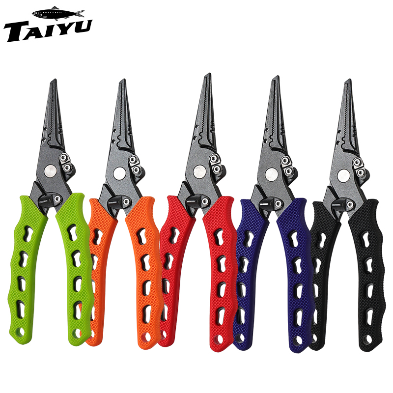 Fishing Hook Stainless Steel - TAIYU 5-Farbige Edelstahl-Angelzange mit Schnurabschneider und