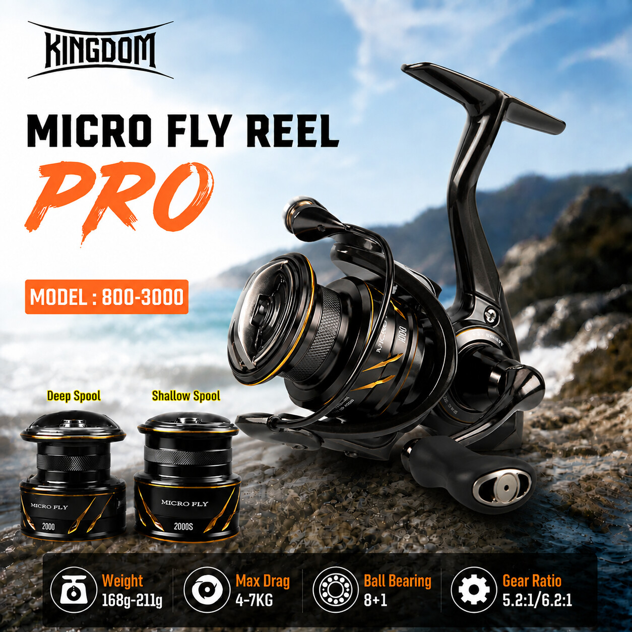 Shimano Reel Stradic - Kingdom Micro Fly Pro Angelrolle, ultraleicht,