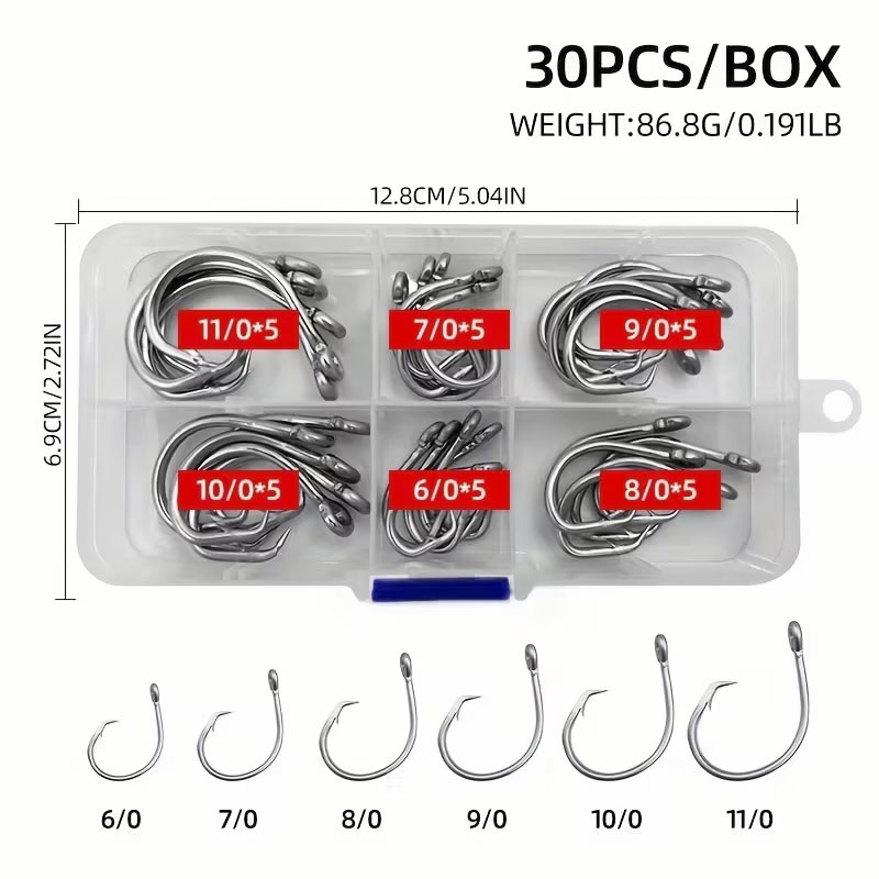 30 teile/schachtel Angelhaken  – Fishing Hook Circle Bewertung und Preis