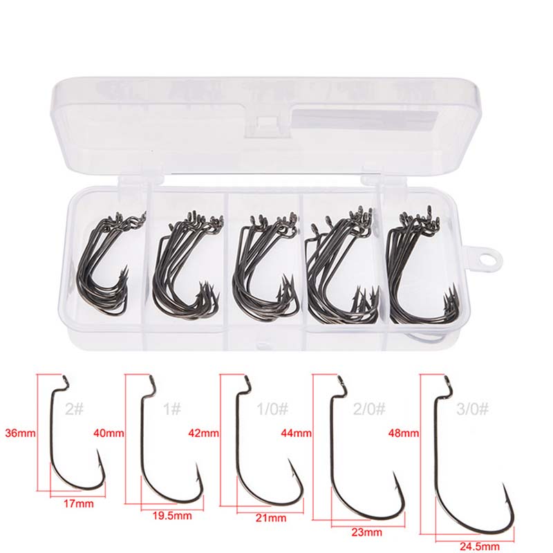 50 Stück/Box Hochkarbon-Stahl  – Fishing Hook Box Bewertung und Preis